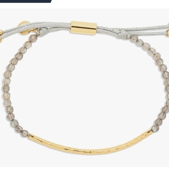 Gorjana Power Gemstone Bracelet – Gray & Gold – Adjustable – Like New - Picture 3 of 7